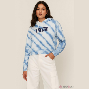 Vans Navy and White Tie-Dye Hooded Sweatshirt, Size Medium